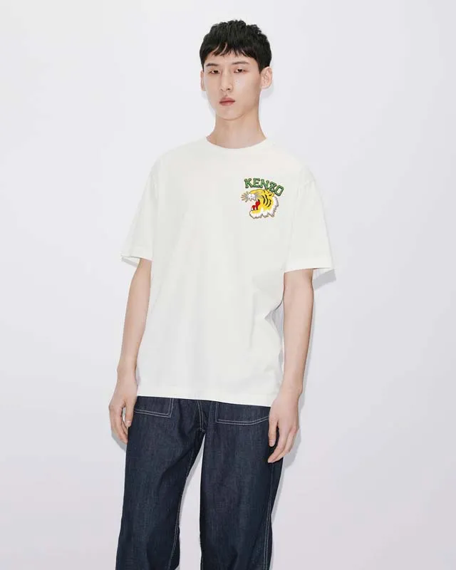 KENZO Men's and Women's Same Style 23 Spring and Summer Cotton Tiger Head Pattern Casual Fashion Loose T-shirt Color: Black Apricot White Size: M L XL XXL Three Standards Style Number: K 69